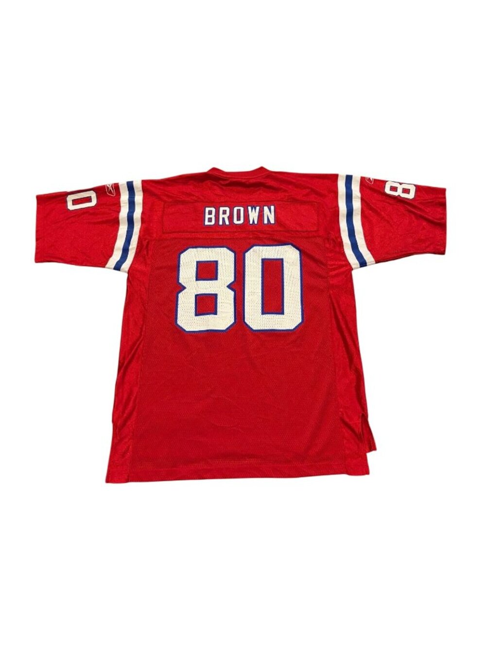 Reebok New England Patriots Troy Brown #80 Throwback Red NFL Football Jersey M